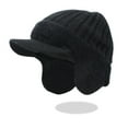thumbnail image 2 of UTSJKR Winter Beanie with Brim Ear Flaps for Men Women, Warm Fleece Lined Knit Hat Stocking Caps for for The Cold Weather Black, 2 of 3