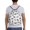 thumbnail image 2 of Drawstring Backpack - Abstract Minimalist Horse Black Splash Proof Small Drawstring Gym Bag for Women Men, Cinch Sports String Bag Backpack for Travel Swimming Beach, 2 of 8