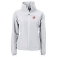 thumbnail image 2 of Women's Cutter & Buck Gray New York Yankees Cooperstown Collection Charter Eco Recycled Full-Zip Jacket, 2 of 3