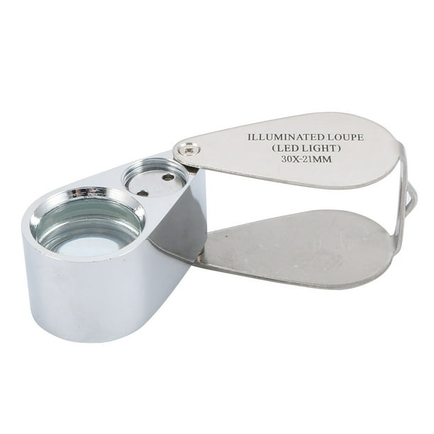Portable Folding Loupe Magnifier Magnifying Eye Glass Lens 30X w Light