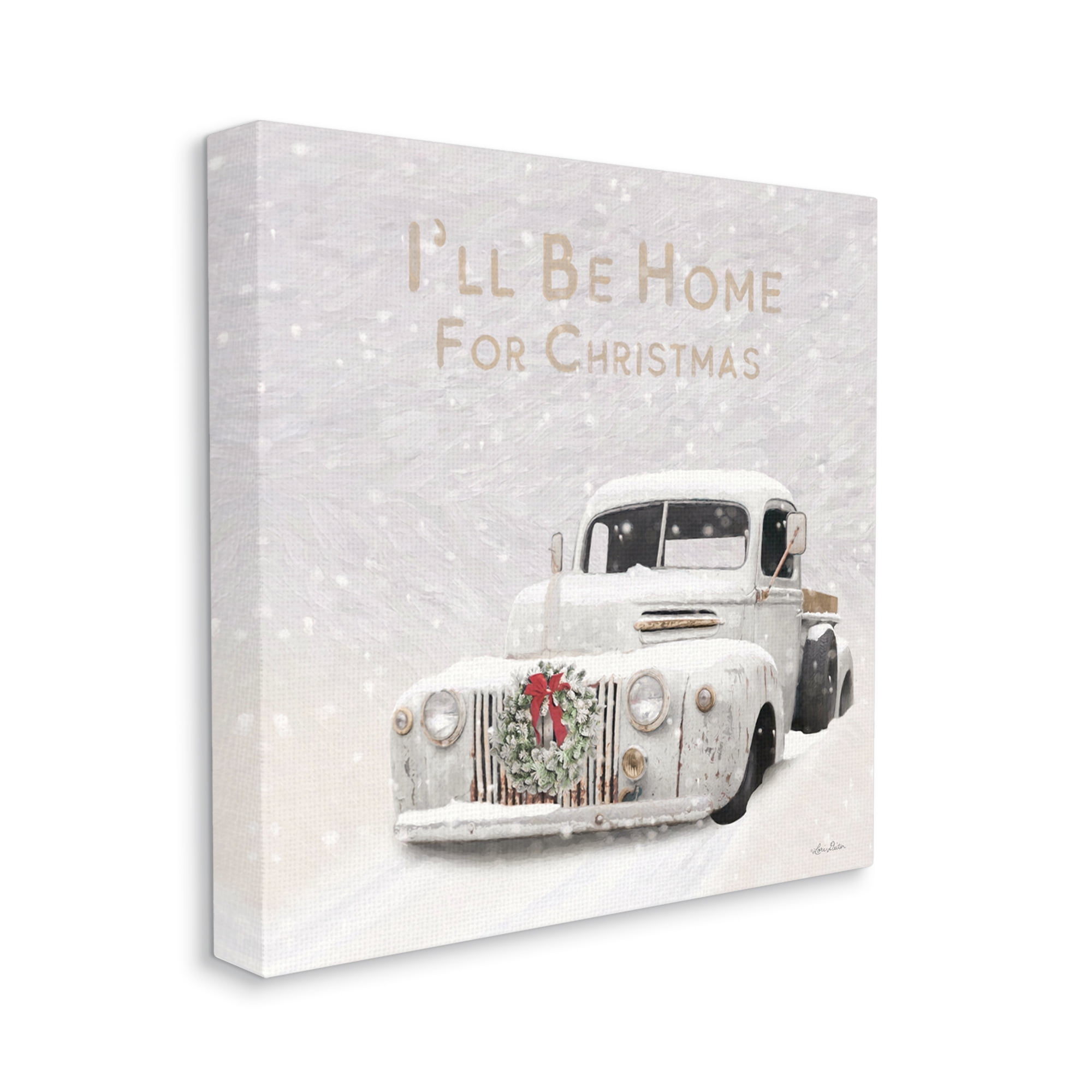 Stupell Industries Home For Christmas Phrase Holiday Painting Gallery Wrapped Canvas Print Wall Art, 24 x 24