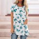 thumbnail image 2 of Moda Mujer Moda Manga corta Cuello redondo Impreso Camiseta larga Blusa Tops sueltos OAVQHLG3B Store  lin121212, 2 of 4