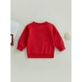 thumbnail image 4 of Bagilaanoe Toddler Baby Girl Boy Valentine’s Day Sweatshirt Long Sleeve Letter Print Pullover 6M 12M 18M 24M 3T Kids Fall Loose Tee Tops, 4 of 9