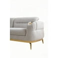 thumbnail image 3 of Modern Gray Sofa with Wood Frame and Gold Accents (Living Room), 3 of 9