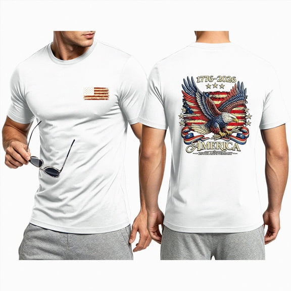 Leey-World Usa 250th Anniversary T Shirt American Flag Shirts for Men USA Air Force T-Shirt Patriotic 4th of July Tee Memorial Day Gift Tops(White,XL)