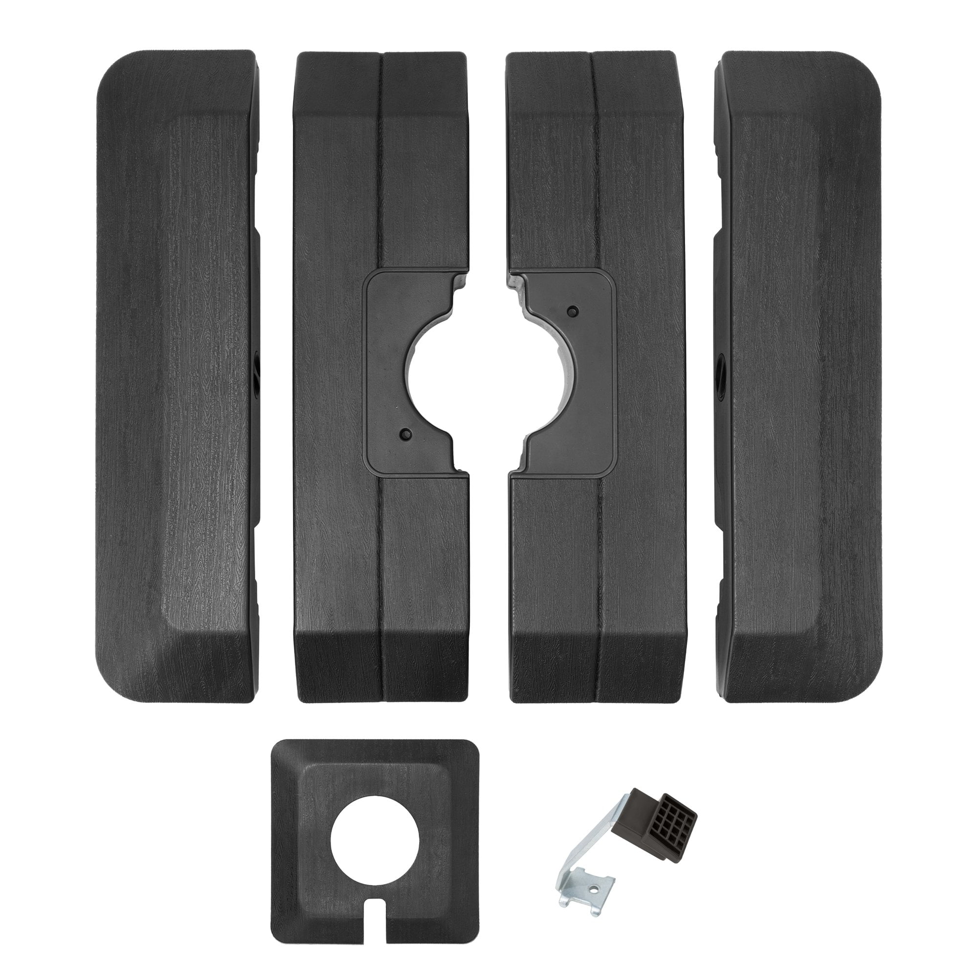 Crestlive Products Square Shaped 4 Piece Premium Offset Umbrella Base Filled, Black