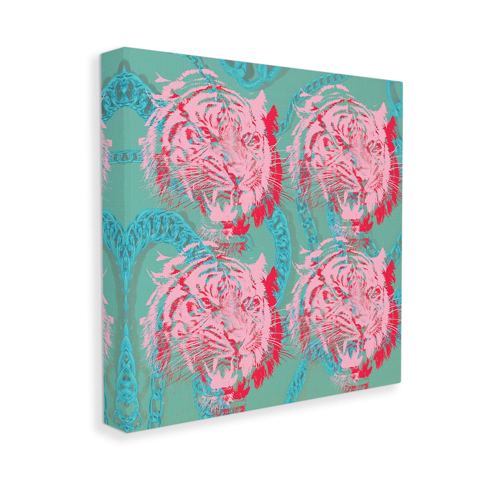 Stupell Industries Abstract Tigers Pattern Animals & Insects Painting Gallery Wrapped Canvas Art Print Wall Art, 17 x 17