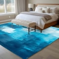 thumbnail image 4 of 5'x7' Area Rugs, Blue Indoor Outdoor Area Rug for Living Room Bedroom, Modern White Oil Painting Art Abstract Washable Bathroom Rugs Kitchen Floor Carpet Mats Home Decor Aesthetic, 4 of 8