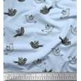 thumbnail image 1 of Soimoi Blue Poly Georgette Fabric Flying Bird Artistic Print Sewing Fabric Yard 42 Inch Wide, 1 of 3