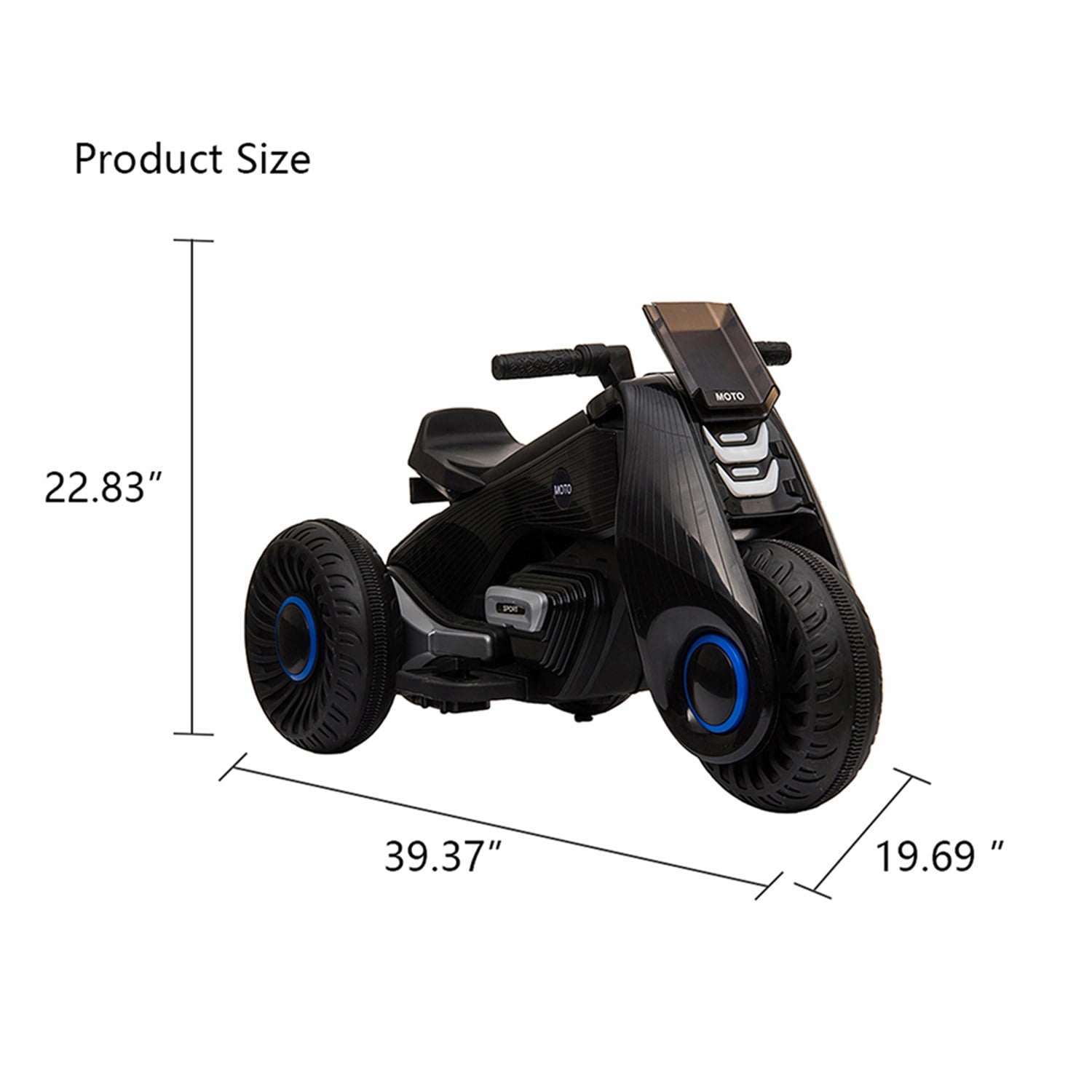 CIPACHO Kids Ride on Motorcycle, 6 V Battery Powered 3 Wheels Motorcycle Toy for Children Boys & Girls, Electric Ride on Motorcycle, Black