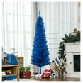 thumbnail image 2 of 6ft Blue Pencil Christmas Tree, Artificial Christmas Tree with 390 Tips & Metal Stand, 2 of 9