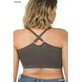 thumbnail image 4 of TheLovely Women & Plus Seamless Bralette Cross-Back Padded Sports Bras with Adjustable Strap, 4 of 4