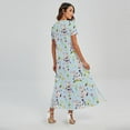 thumbnail image 2 of Watercolor Cartoon Cow Pattern Printed Short Sleeve Maxi Dress, Farmer Gifts Fashion Summer Maxi Dress For Women, 2 of 4
