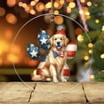 thumbnail image 3 of Patriotic Golden Retriever 4th of July Independence Paws Acrylic Round Ornament Goldens Dog Lover Gifts Idea Home Tree Decor - 02010, 3 of 4