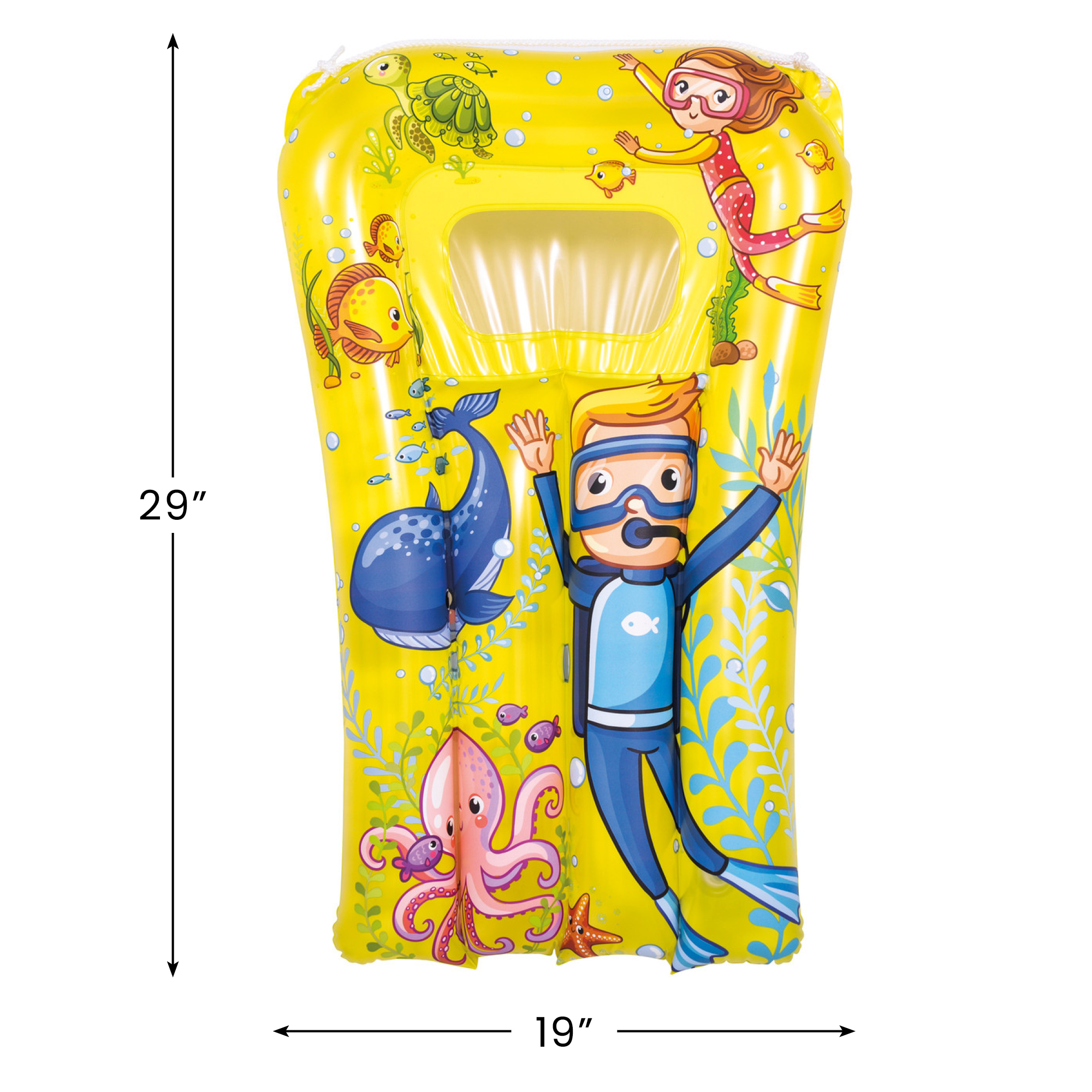 29" Yellow Underwater Sea World Inflatable Kick Board
