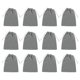 thumbnail image 1 of Bolsas de regalo de terciopelo Uxcell 12 piezas 5 x 6" Bolsas de joyería de terciopelo con cordón para bodas y fiestas, gris, 1 of 7