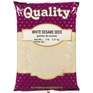 QUALITY Graines de Sésame Blanches, Garniture Aromatique Décortiquée de Qualité Supérieure, Pichet en Vrac pour Services Alimentaires 2,27 kg (5 Lb)