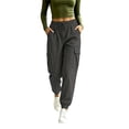 thumbnail image 6 of Ltctricy Cargo Pants for Women Drawstring Casual Jogger Pants Outdoor Elastic Waisted Hiking Pants with Pockets(Dark Gray,Small), 6 of 7