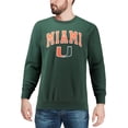 thumbnail image 4 of Men's Colosseum Green Miami Hurricanes Arch & Logo Crew Neck Sweatshirt, 4 of 5