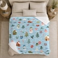 thumbnail image 5 of Whimsical Winter Village Snowman Holiday, Festive Holiday Scene, Warm Flannel Blanket for Living Room and Family Room, Art Lovers Christmas Gift, Festive Home Decor, 5 of 9