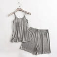 thumbnail image 2 of SMihono Womens Camisole Pajama Sets Spaghetti Straps Sleeveless Tank Top and Pj Shorts Soft Modal Sleepwear 2 Piece Nightwear Gray XXL, 2 of 3