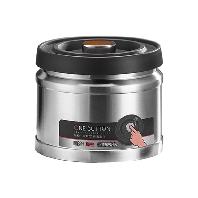 Tanque de Almacenamiento de Granos, Caja de Almacenamiento de Acero Inoxidable A Prueba de Humedad, Tanque Sellado Al Vacío para Almacenamiento Comercial de Granos de Café, 1100 Ml
