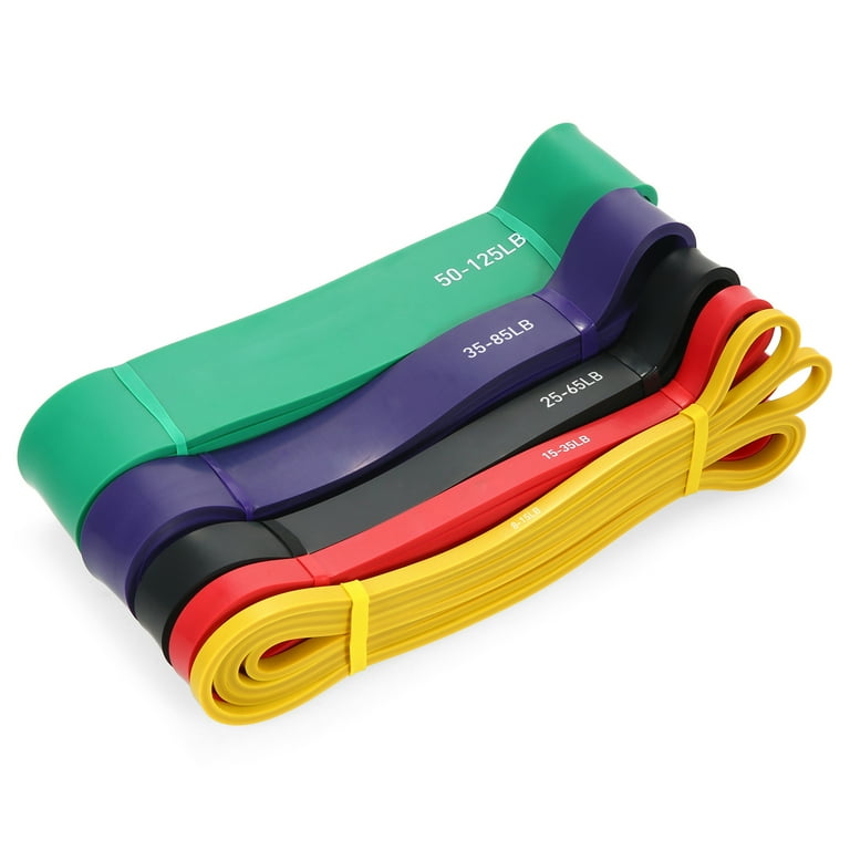 5pcs Pull Up Assist Bands Set Resistance Loop Bands Powerlifting Workout Exercise Stretch Bands with Carry Bag
