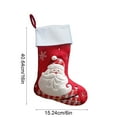 thumbnail image 3 of AuroraX Cute Knitted Christmas Stockings Large Red Classic Farmhouse Embroidered Reindeer and Snowman Stockings Hanging 15" Candy Stocking Bag for Xmas Decor(Red), 3 of 6