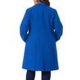 thumbnail image 4 of Agnes Orinda Women's Plus Size Long Coats Notched Lapel Double Breasted Winter Coat with Pockets 2X Royal Blue, 4 of 6