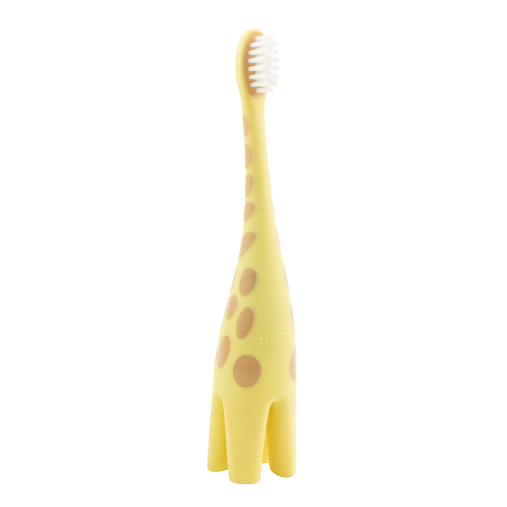 Dr. Brown's Infant-to-Toddler Training Toothbrush, Soft for Baby's First Teeth, Giraffe, 0-3 Years