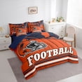 thumbnail image 3 of jejeloiu Rugby Sports 7-Piece Bedding Comforter Set,Orange Deepblue King Bedding Sets For Boys Teens Reversible, 3 of 8