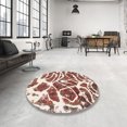 thumbnail image 4 of Ahgly Company Machine Washable Indoor Square Abstract Brown Red Area Rugs, 6' Square, 4 of 7