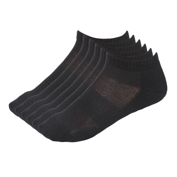 MANARC Men Women Cotton No Show Mesh Socks Low Cut Soft Comfortable Durable Breathable Reinforced Double Layer Cushioned 3 Pack Black.