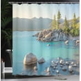 thumbnail image 4 of Ambesonne Nature Shower Curtain, Countryside Lake Beach, 69"Wx70"L, Blue Grey, 4 of 5