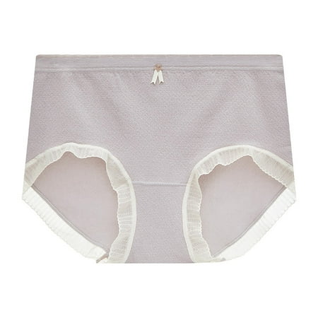 Women Graphene Underwear High Waist Stretch Briefs Ladies Tummy Control Panty Full Coverage Panties Cute Lace Trim Underpants for Teens