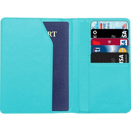 PU Leather Passport Holder, Blue TR1240BL