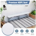 thumbnail image 5 of Spaco 6 Feet Plastic Folding Bench Portable Seat with Handle and Lock, Folding Bench, White, 5 of 9