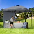 thumbnail image 2 of KAMPKEEPER 10x10 Pop Up Canopy Tent with 2 Sidewalls, Portable Outdoor Sun Shade, Grey, 2 of 8