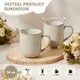 thumbnail image 3 of Vesteel Coffee Mug Set of 4, Ceramic Coffee Cups with Handles, 14oz Handmade Reactive Glaze Mugs Set for Coffee Tea Milk, Mug Gifts for Thanksgiving Day Anniversary, Khaki, 3 of 10