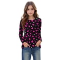 thumbnail image 2 of Bnwani Valentines Long Sleeve Toddler Shirts Girls Crew Neck Casual Cute Heart Printed Tops 3-4t, 2 of 7