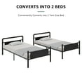 thumbnail image 6 of Hijob Metal Twin over Twin Bunk Bed with Storage Bag, 2 Convertible Twin Beds Loft bed, Black Brown, 6 of 8