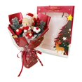 thumbnail image 1 of Lindo ramo de oso de peluche con flores artificiales, regalo creativo para Navidad. s Red, 1 of 9