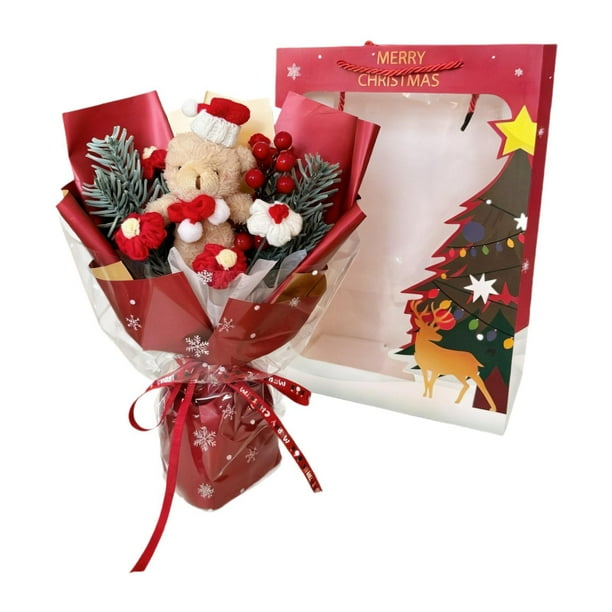 Ramo de peluche, accesorios de fotografía para regalo, se ilumina, flor artificial creativa para s Red