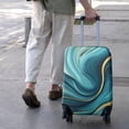 thumbnail image 3 of Teal and Gold Marble Splatter Pattern Luggage Cover Fashion Suitcase Cover Baggage Covers Fit 25-28 Inch Luggage (Go Travel), 3 of 5