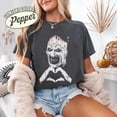 thumbnail image 3 of The Clown Terrifier Shirt, Scary Horror Clown Shirt, Creepy Heart Hands Tee, Spooky Slasher Fan Gift Unisex, Halloween Horror Movie, 3 of 4