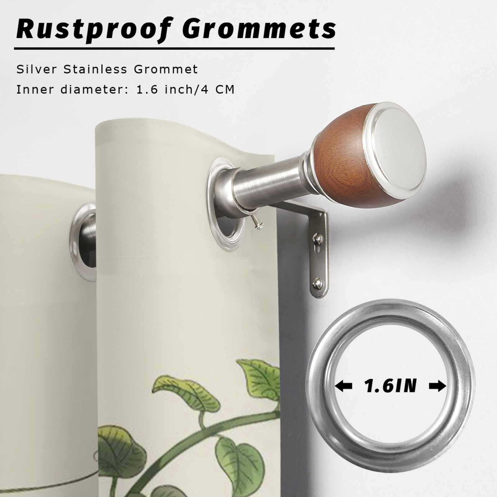 Outdoor Curtains for Patio Waterproof, Ladybugs Eucalyptus Outdoor Privacy Panels Grommet, Spring Botanical Leaves Green Blackout Outside Curtains for Porch/Cabana/Pergola/Gazebo 54"x108", 2 Panels