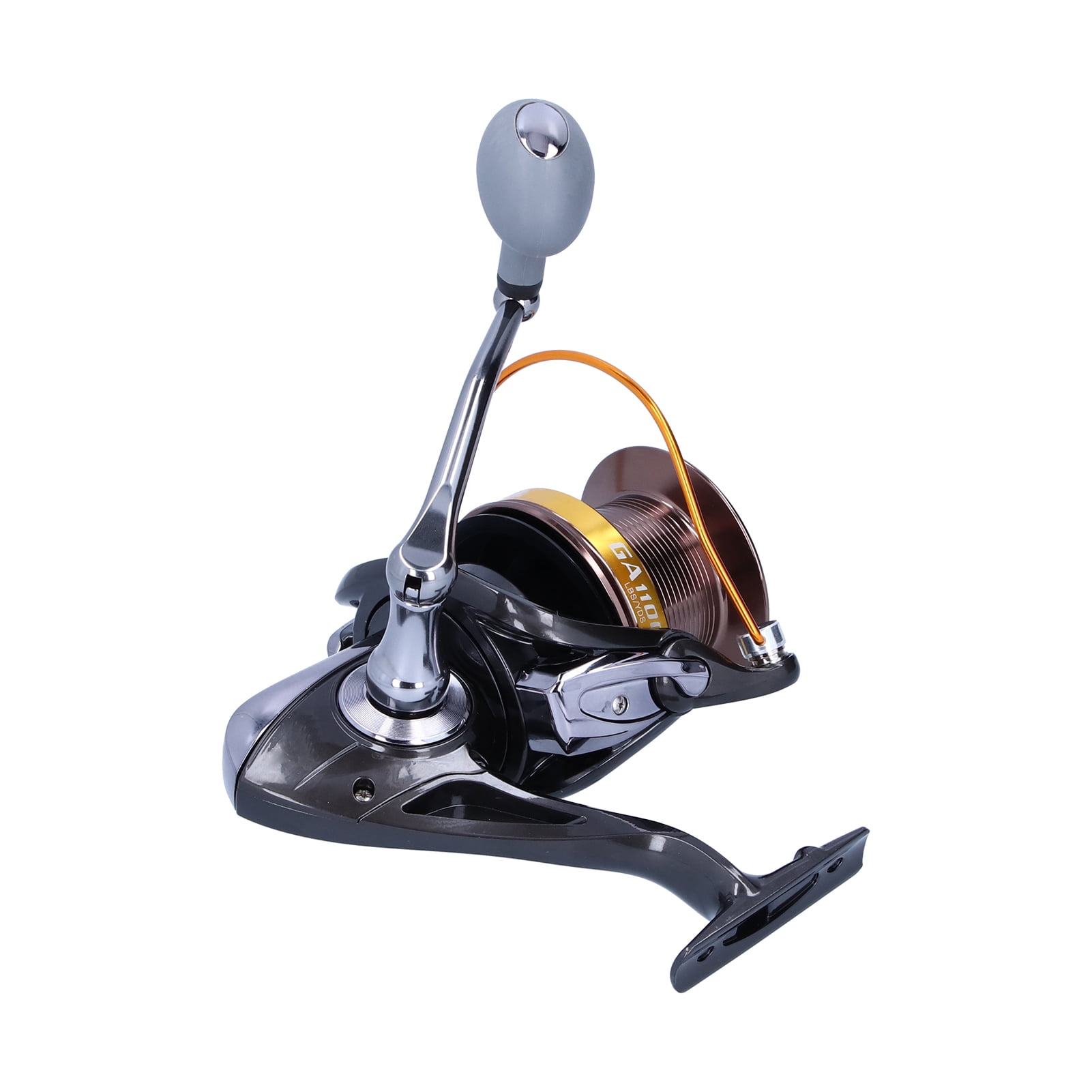Yajisi Portable Spinning Reel 12+1 Bearing 4.6:1 Gear Ratio Fishing Wheel, GA11000 Size, Ambidextrous, Perfect for Freshwater and Saltwater Fishing Trips (Black)