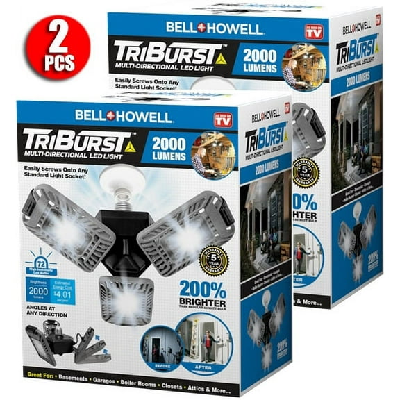 TRIBURST Garage Light High Intensity Lighting with 144 LED Bulb, Multi-Directional Triple Panel Light for Indoor and Outdoor s Seen On TV