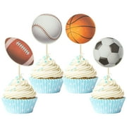 Gyufise 36 Pack PriNst Sports Toppers Baseball Rugby Picks Basketball Toothpicks Soccer Ball Football Cake Decor for Boy Happy Birthday For Sports Ball Game Theme Party Supplies Decoration …