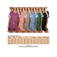 thumbnail image 2 of 2PCS Pajamas Set for Women Summer Short Sleeve Tops and Shorts Casual Stripe Lounge Sleepwear Nightwear Homewear, 2 of 3